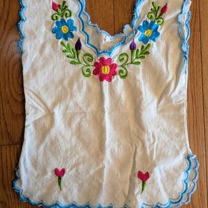 Girls Floral Embroidered Sleeveless Top